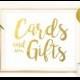 Cards and Gifts Peony Theme Wedding Signs in REAL Gold or Silver Foil / Reception Signs  / Gift Table Signs