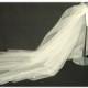 Cream Waist / Elbow Length Wedding Veil 2 Tier Swarovski Pearl / Crystal Flowers 36s