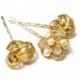Nostalgic Wedding No.60 - Vintage Jewel Hair Pin Collection for the Bride or Special Occasion, Gold, Pearl and Czech Glass