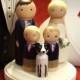 Family of 5 Wedding Cake Toppers - Fully Customizable---3-D Accents