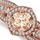 Vintage Inspired Morganite & Diamond Engagement Ring - Morganite Rings for Women - Antique Inspired - Jewelry - Los Angeles