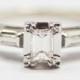 Classic Mid Century Emerald Cut Diamond Ring