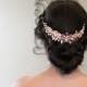 Rose Gold Bridal hair comb, Rose Gold headpiece, Wedding hair accessory, Leaf headpiece, Grecian head piece, Hair vine, Swarovski hair comb