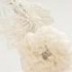 SHOP CLOSING SALE Lace Flower Headband Bridal Crystal Hairband Floral Rhinestone Headpiece Ivory Wedding Hair Accessory