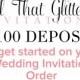 Deposit for wedding Invitation Suites at All That Glitters Invitations 