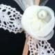 Golf Tee Boutonniere - Sheer Rose And Lace