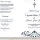 Catholic Wedding Program Template, Diy Navy Blue Cross Ceremony Booklet, Folded Church Programs, Editable Text Instant Download Word Pdf P53