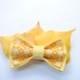 Yellow bow tie Embroidered bowties Bowtie for men Greate to coordinate with bridesmaid dress in Gold Daffodil Lemon Marygold Gift ideas him