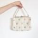 mod bubble beaded bridal purse . prettiest white floral hand bag .sale
