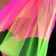 Bachelorette party Veil Bright 2-tier neon green and hot pink veil, middle length. Bachelorette veil, wedding veil, hens party veil