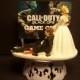 Video Game Call of Duty Black Ops Bride and Groom Funny Wedding Cake Topper