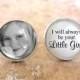 Custom Photo Father of the Bride Cuff Links - I will always be your Little Girl - Silver Wedding Cufflinks - Personalized Picture Cuff Links