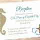 Wedding Reception or Information Insert Card DIY Template Seashel in Teal Editable & Printable Microsoft Word Digital File Instant Download