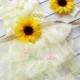 Ivory Vintage Sunflower Rustic Burlap Flower Girl Dress, Country Flower Girl, Boho Western Flower Girl, Dreamer Wedding