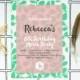 Green and Pink Floral Invitation - digital/printed, spring birthday, garden party, bridal shower, baby shower, kitchen tea, kids birthday