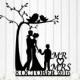 Knit Family - Wedding Cake Topper, Romantic Tree Wedding Cake Topper, Wedding Cake Topper with children, Silhouette Bride and Groom 