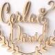 Personalized rustic cake topper, wedding cake topper, wooden cake topper, names cake topper, YOUR CHOICE of wood