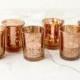 SET OF 12 Copper Rose Gold Mercury Glass Candle Votive Mercury Glass Tea Light Votive Holder Copper Mercury Glass Rose Gold Spotted Candle