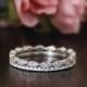 Silver Art Deco Eternity Ring Sets-0.92 ct.tw Pave Set Diamond Simulants-Doule All Around Stones Eternity Ring-Sterling Silver