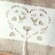 Burlap wedding Ring pillow with love bird motif