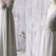 2016 Light Grey Bridesmaid Dress with Gold Lace, V Neck Wedding Dress, Empire Waist Prom Dress, V Back Long Chiffon Dress Floor Length(Z052)