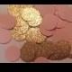 Pink and Gold Confetti- Round Confetti- Bridal Shower Decor- Pink and Gold Baby Shower Decor- Wedding Decor- Quinceanera Decor