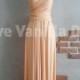 Bridesmaid Dress Infinity Dress Peach Floor Length Maxi Wrap Convertible Dress Wedding Dress
