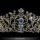 Lucia Vintage Victorian Gold Art Deco Swarovski Crystal Tiara, Bridal Royal Reign Crystal Crown, Rhinestone Quinceanera Tiara - BSLI116604G