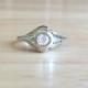 Antique Engagement Ring - Edwardian 10kt White Gold Diamond Filigree - Size 5 3/4 Sizeable Wedding Vintage Fine Bridal Jewelry