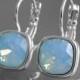 Air Blue Opal Crystal Earrings Swarovski Blue Opal Rhinestone Earrings Bridesmaid Jewelry Bridal Party Jewelry Leverback Blue Opal Earrings