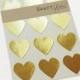 Gold Heart Sticker - Wedding Invitation - Gift Wrap Seal 2.25" x 1.75"