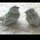 Wedding Cake Topper  Love Birds Wedding Favors Ceramic Birds Celedon Home Decor