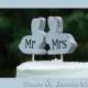 mr and mrs Love Bunnies Bunny Rabbit cake topper, custom, party favor, shower favors, wedding, home decor, spring decor