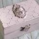 Shabby chic pink jewelry box Personalized ring bearer box Wedding decorations