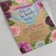 Floral Bridal Shower Tea Party Invitation on Premium Kraft Paper with White Envelopes