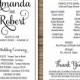Elegant Wedding Program, Ceremony Program - PRINTABLE files - rustic wedding, garden wedding, simple and elegant, kraft paper - Laura