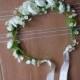 Bridal party Wedding Accessories silk flower Crown romantic Bridal floral headpiece Ivory ranunculus Rustic chic hair wreath headband