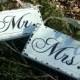 Mr Mrs Wedding Signs Chair Signs Rustic Wedding Signs Wood Signs Painted Signs