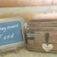 Rustic Wedding Box Set with Chalkboard Sign - Honeymoon Fund, Guest Book Alternative - -Personalized Heart, Slot, Lock/Key Set ALL Inclusive