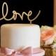 Love Cake Topper - Wedding Cake Topper - Gold Cake Topper
