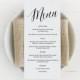 Printable Wedding Menu Template, Editable Text and Color, Instant Download, Printable Menu, Edit in Word or Pages
