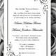 Black & White Wedding Invitations "Elegance" Printable word.doc Templates Instant Download ALL COLORS Available DIY You Print