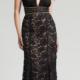 Sweep Train Ruched A-line Halter Open Back Lace Black Sleeveless