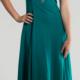 Beading Buttons Floor Length V-neck Green Sleeveless Ruched Chiffon