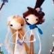 Handcrafted Whimsical and Charmingly Romantic Keepsake Wedding Cake Toppers