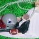 New England Patriots Football Funny Grooms Wedding Cake Topper- Funny Weddings Mr NFL Sports Fan loves his soon to be Mrs beautiful Bride