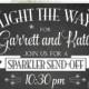 Sparkler Send-Off Wedding Sign Chalkboard Printable Personalized with Names and Time Digital (#SPK1C)