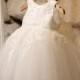 Pure Elegance White Lace Flower Girl Dress, Christening or Baptism  Dress
