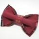 Vinous plaid bow tie Bow tie for men Bowties with embroidery Poem gift for him and papaMarsala bowty Father of the groom Far till brudgummen