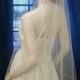 Bridal veil wedding veils Fingertip Cascading /Waterfall Style  trimmed with the tiniest of Satin Ribbon